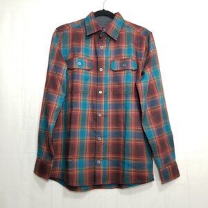 Mens SwissTech long sleeve plaid shirt brown sz S